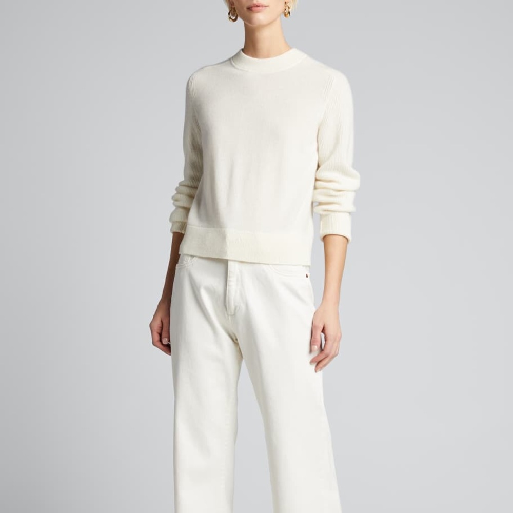 NWT rag & bone Logan Crewneck Cashmere Sweater White XS